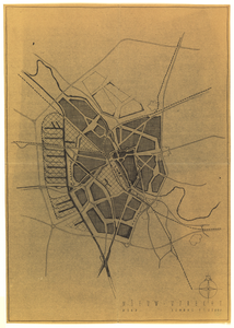 214190 Plattegrond van de gemeente Utrecht; met weergave van wegen, spoorwegen en watergangen.Met weergave van ...